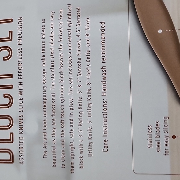 AR+COOK 8 Pieces Knife Block Set, Ombre - Picture 9 of 17